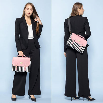 Computer Bags for Women, Laptop Bag 14 Inch, Laptop Case with Trolley Sleeve, Pink Messenger Bag, Super Cute Laptop Sleeve